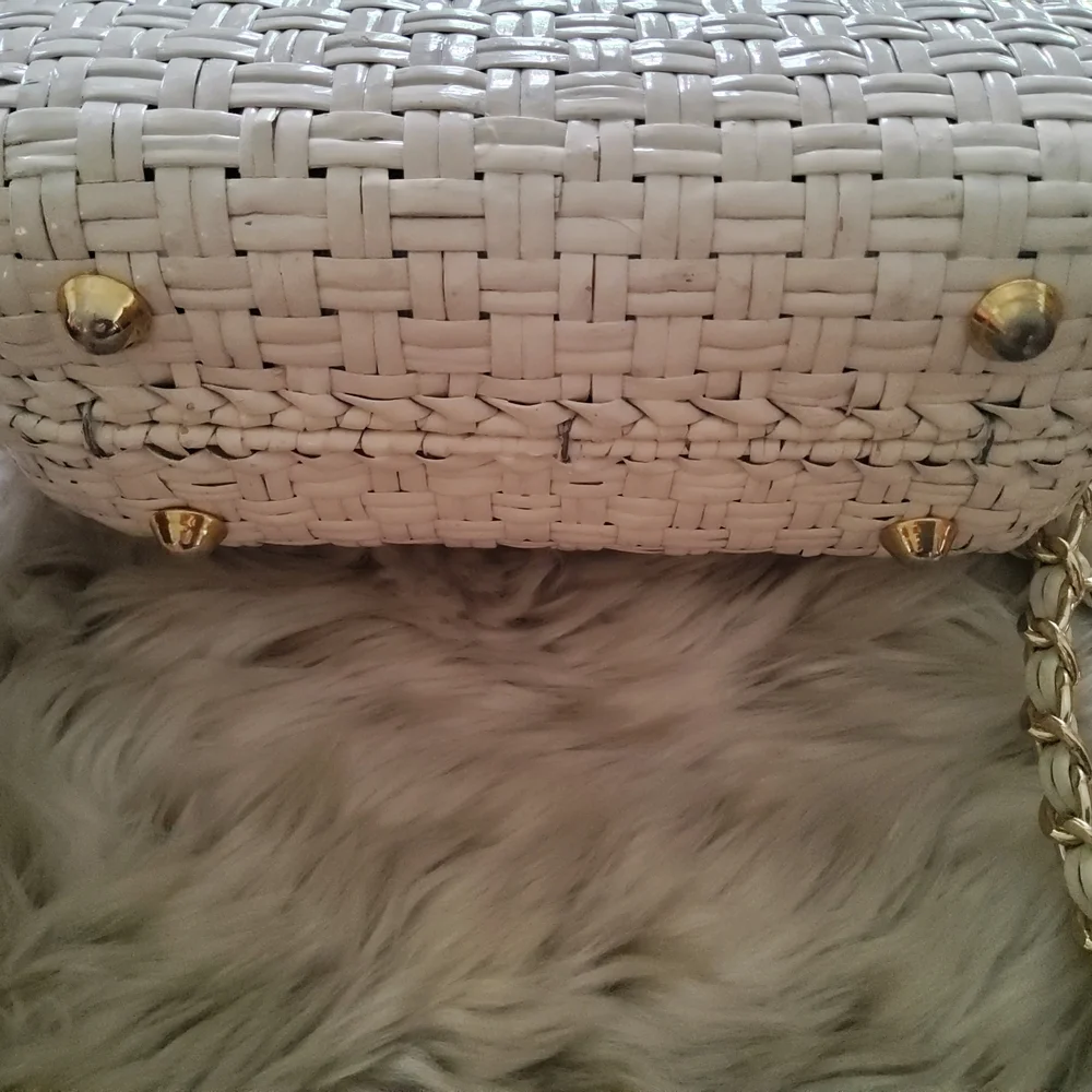 Authentic Vintage 1960's Rodo White Basket Weave Made in Italy EUC - Picture 7 of 16